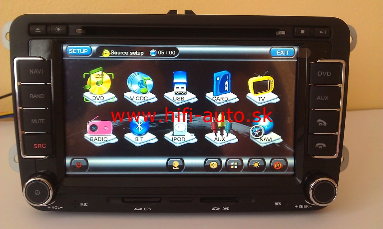 Autorádio Volkswagen/Škoda/SEAT s GPS, DVB-T