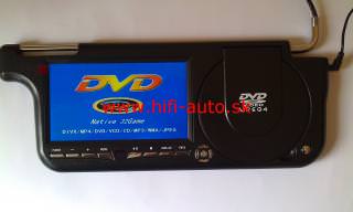 7” DVD prehrávač v slnečnej clone s USB, SD/MMC + HRY
