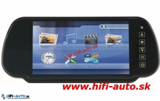 7" TFT LCD spätné zrkadlo s bluetooth, USB, SD + hry
