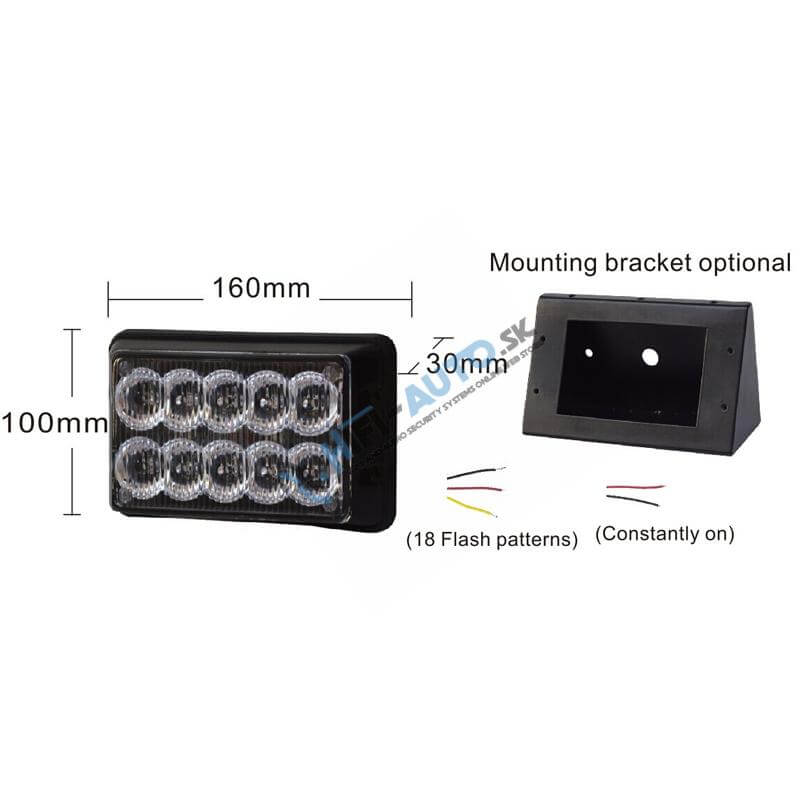 PREDATOR dual 10x1W LED, 12-24V, oranžový