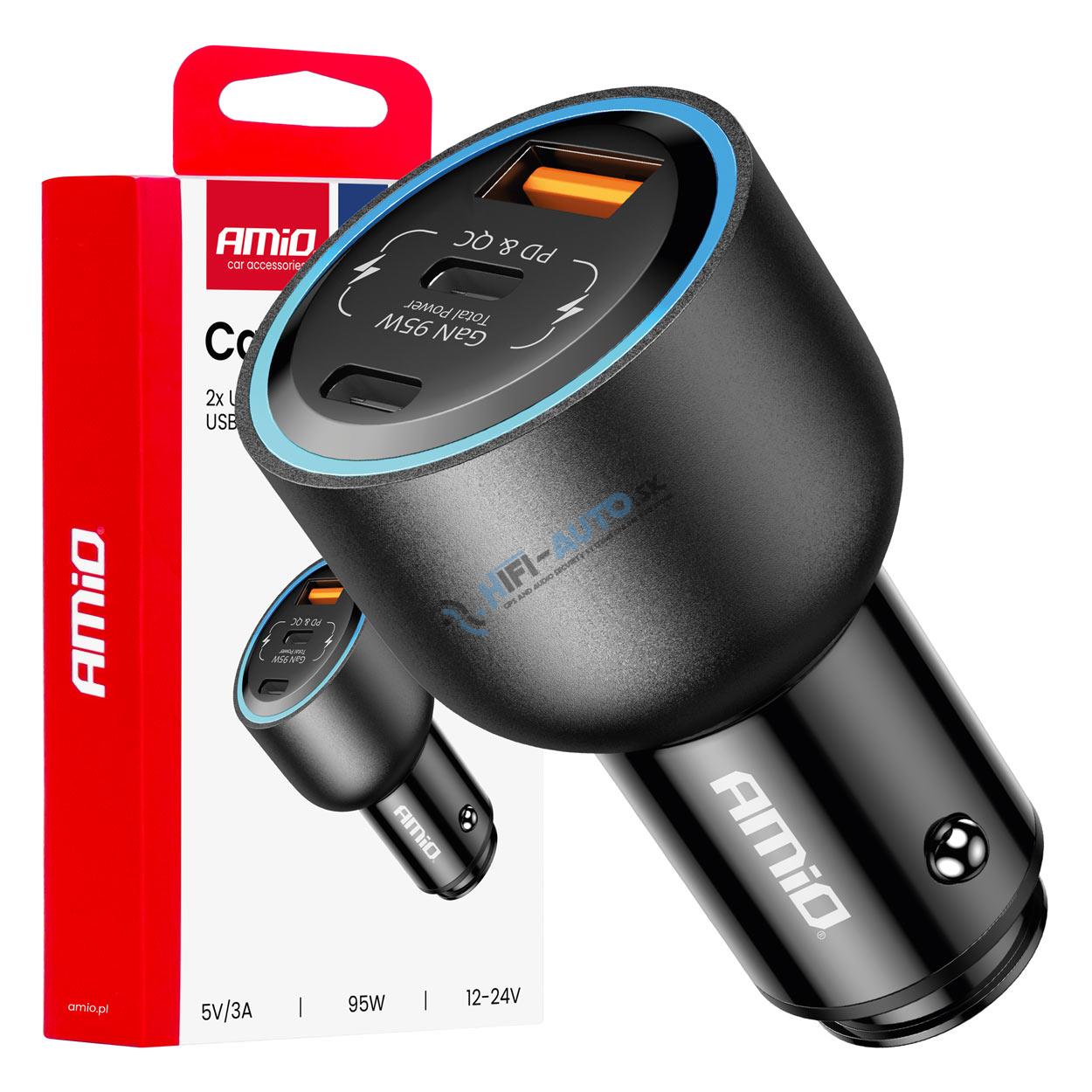 Nabíjačka do auta 2x USB C port + USB A