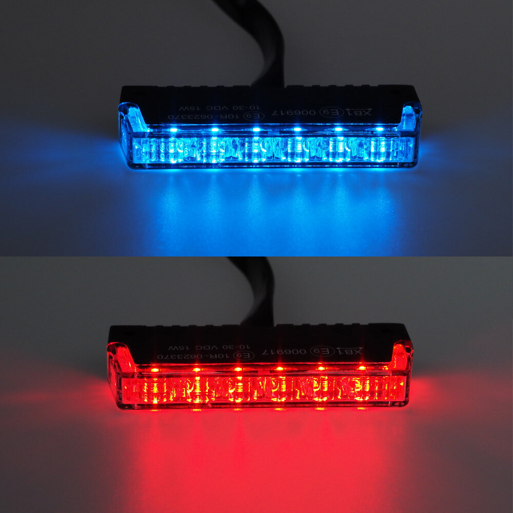 PROFI SLIM výstražné LED svetlo vonkajšie, do mriežky, červeno-modré, 12-24V, ECE R10