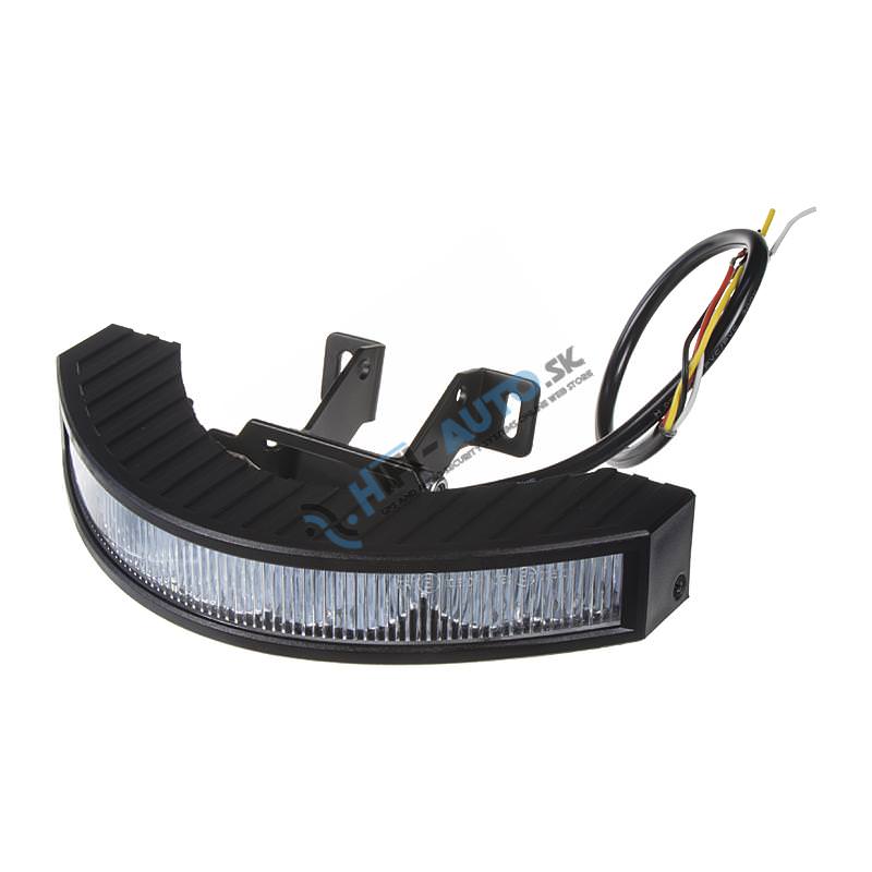 Výstražné LED svetlo vonkajšie, 12-24V, 12x3W, oranžové, ECE R65