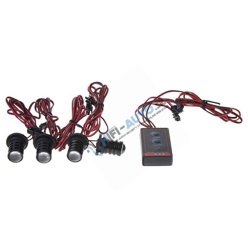 LED stroboskop oranžový  4ks 1 W
