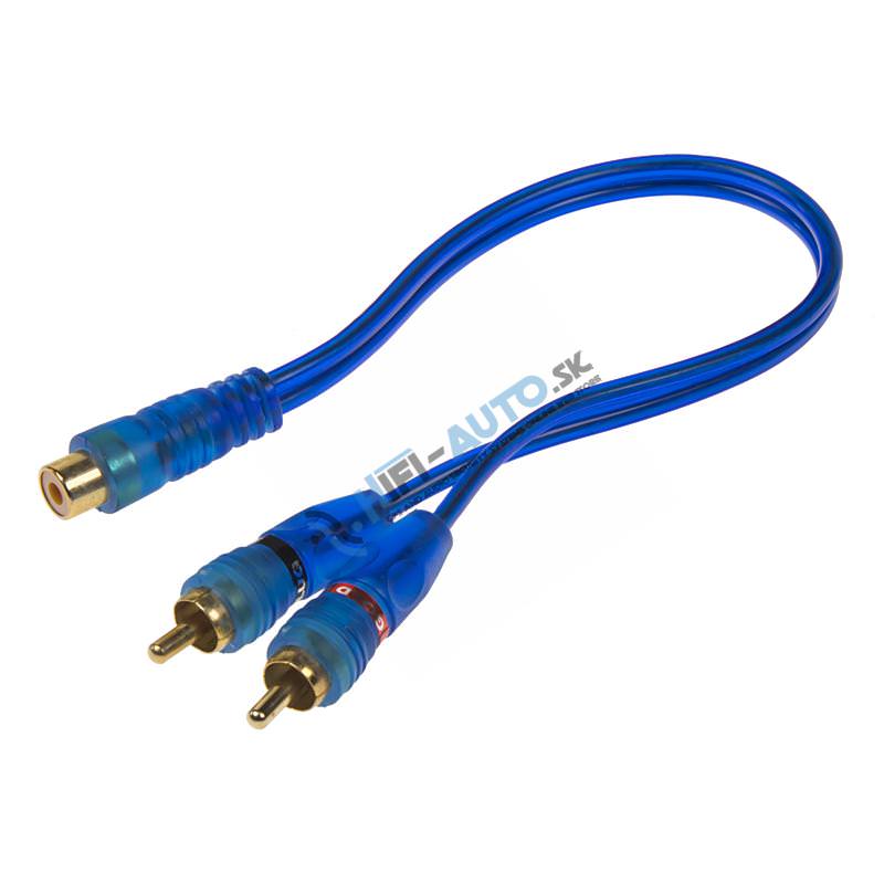 RCA Y audio kábel BLUE BASIC line, 1x samica, 2x samec