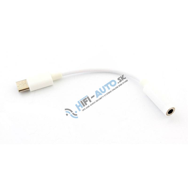 Adaptér 3,5mm jack-Type C, biely