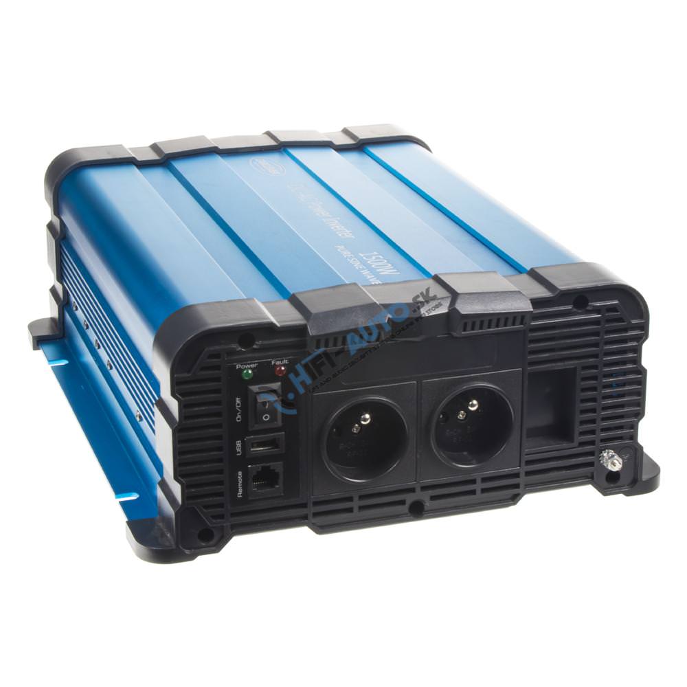 Sínusový menič napätia z 12/230V, 1500W/diaľkové ovládanie s displejom