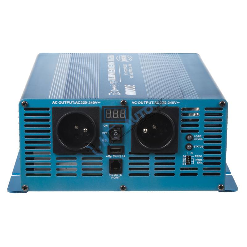 Sínusový menič napätia z 12/230V, 2000W/displej