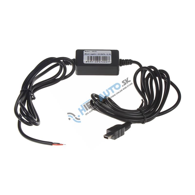 Menič napätia 12-24/5V, 2,5A Mini USB