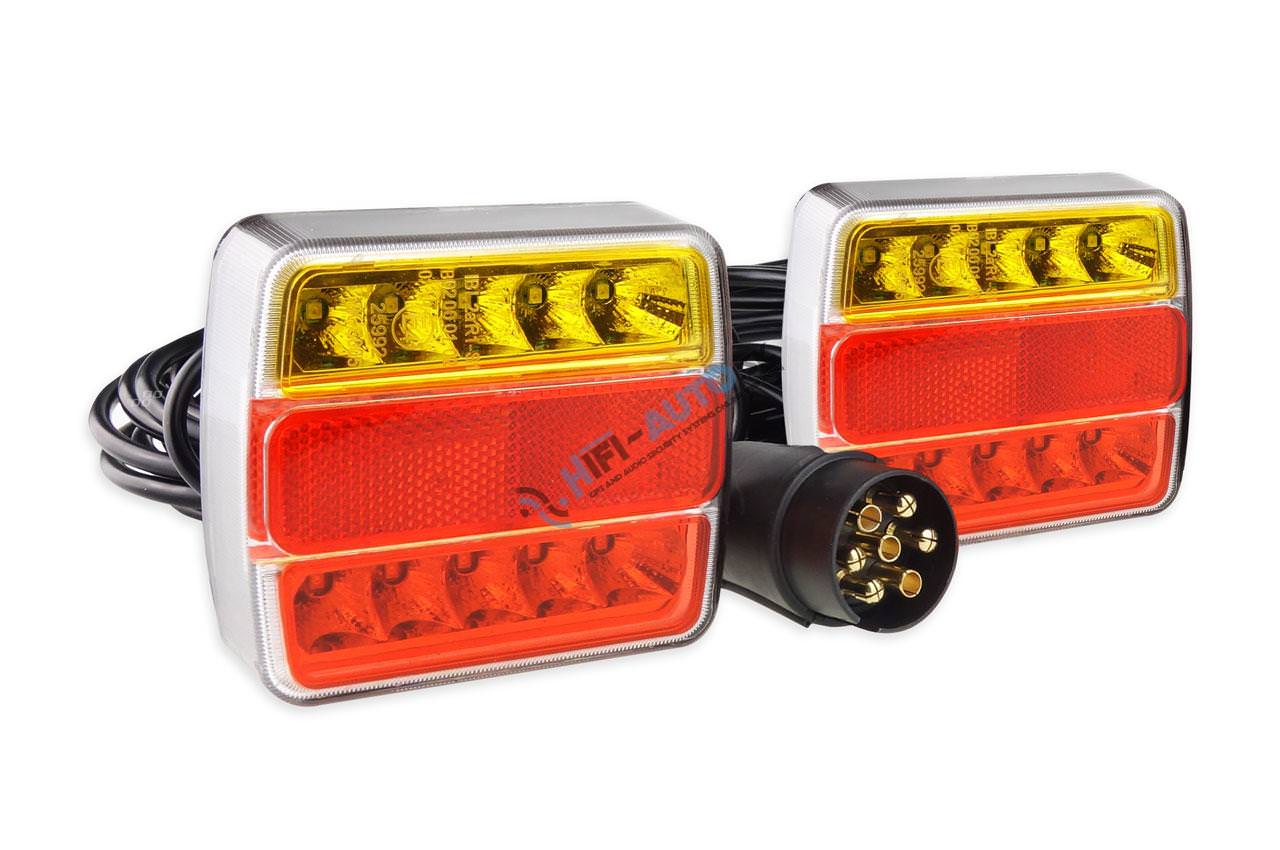 Sada zadných magnetových svietidiel pre prívesný vozík 25 LED + kábel 7,5 m
