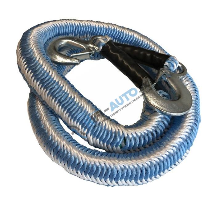 Ťažné lano pružné s 2 karabínami 1450-2500 kg