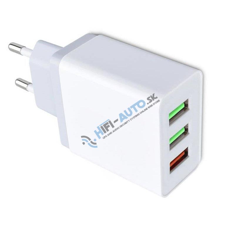 USB nabíjačka 220V 3 x USB Quick Charge