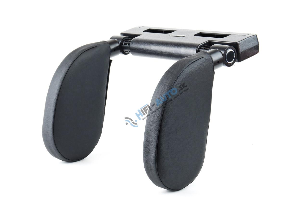 Sklopná opierka hlavy do auta, Poťah - čierna PVC kože