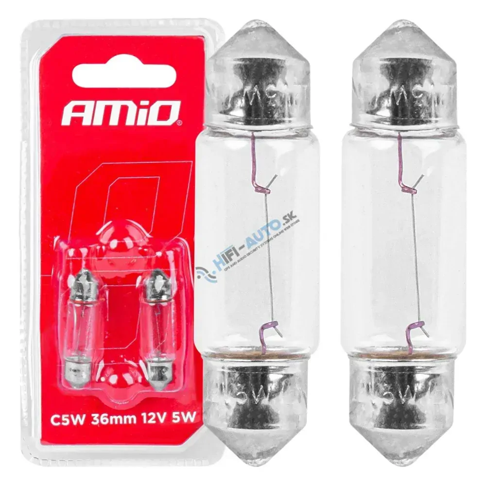 Halogénové žiarovky C5W Festoon SV 8,5-8 36mm 12V 2ks blister