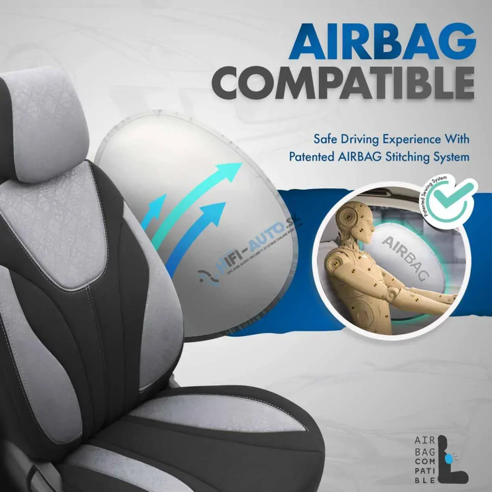 Sada autopoťahov OTOM RUBY 1202 GREY/BLACK 3-ZIP