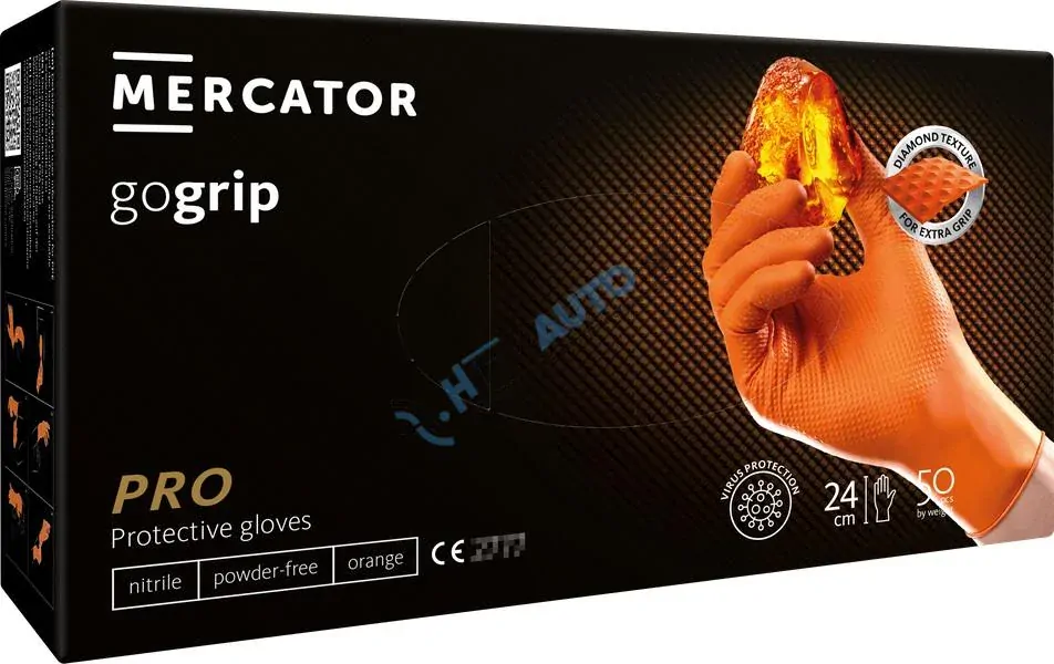Nitrilové rukavice GoGrip oranžové veľkosti XXL, 50 ks