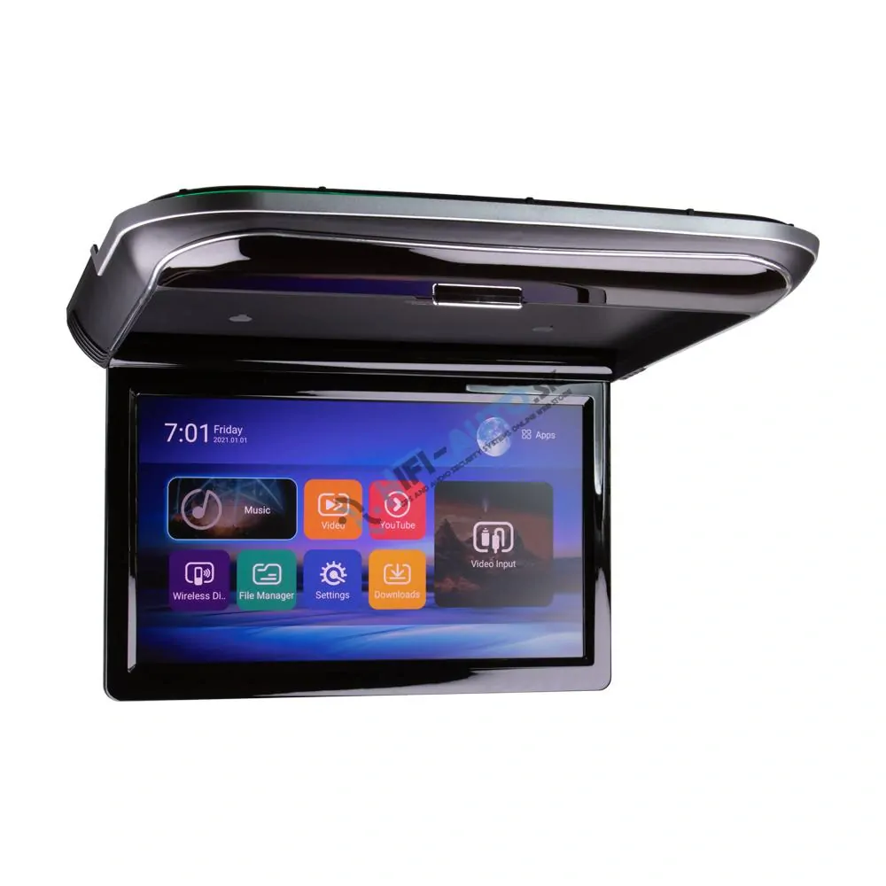 Stropný LCD monitor 11,6" s OS. Android USB/HDMI/IR/FM, diaľkové ovládanie so snímačom pohybu, čierna