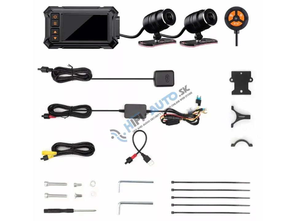 Motocyklová kamera DUAL FULL HD, 3" LCD, IP67 s GPS