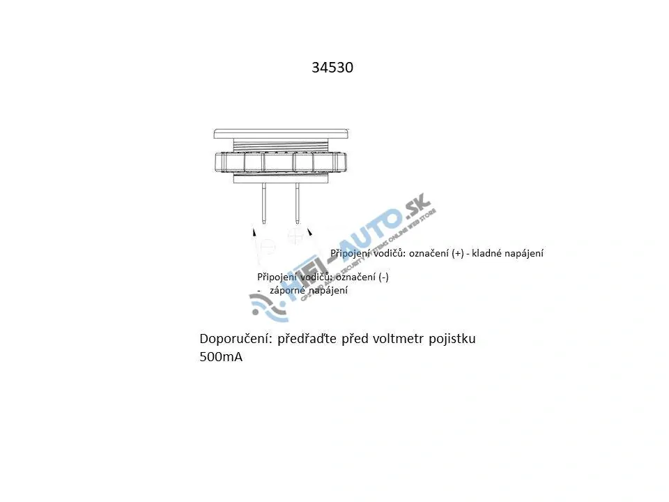 Digitálny voltmeter 5-48V modrý