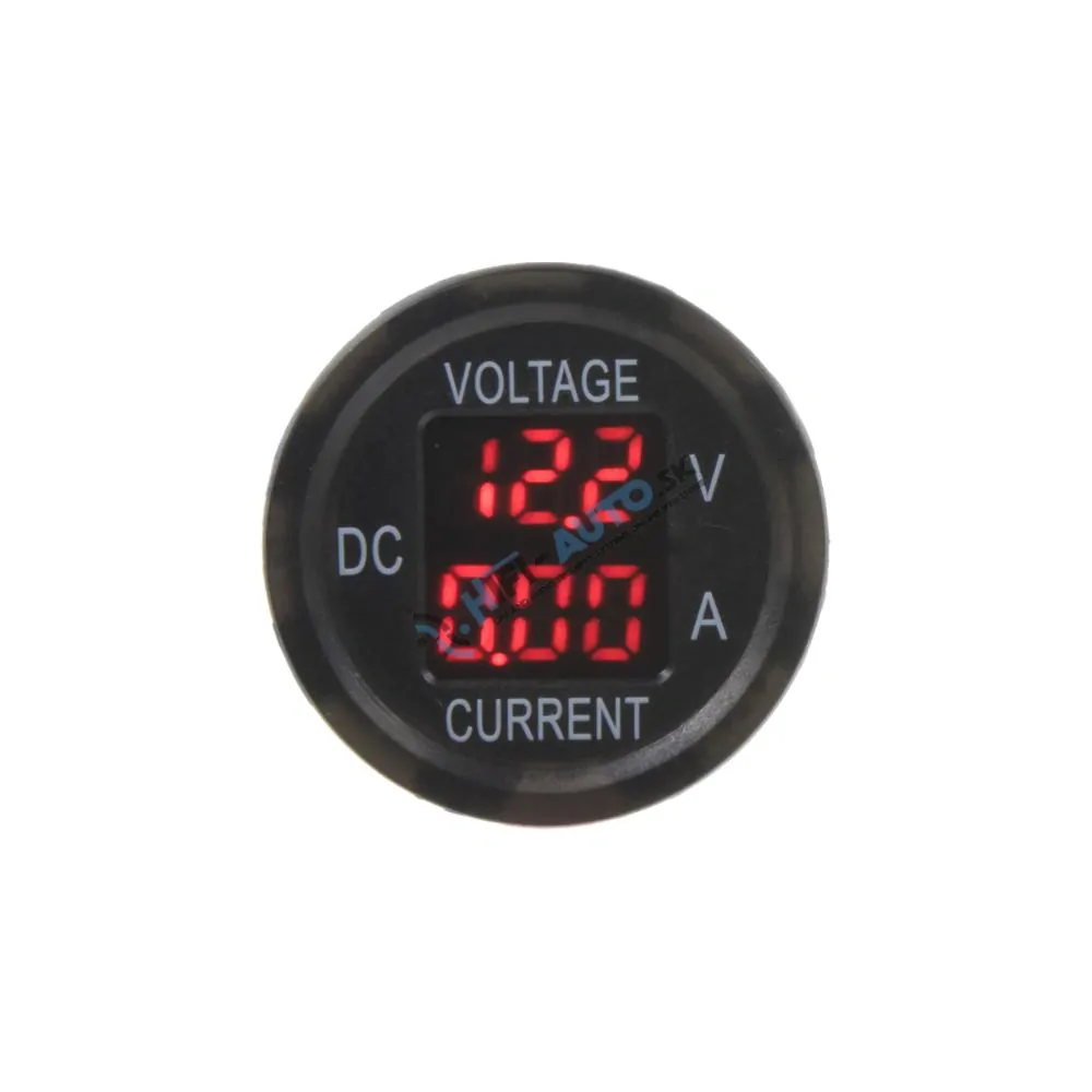 Digitálny ampérmeter a voltmeter 6-30V červený