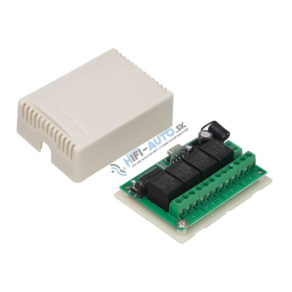 Diaľkovo ovládaný spínač 12V / 4 x 10A