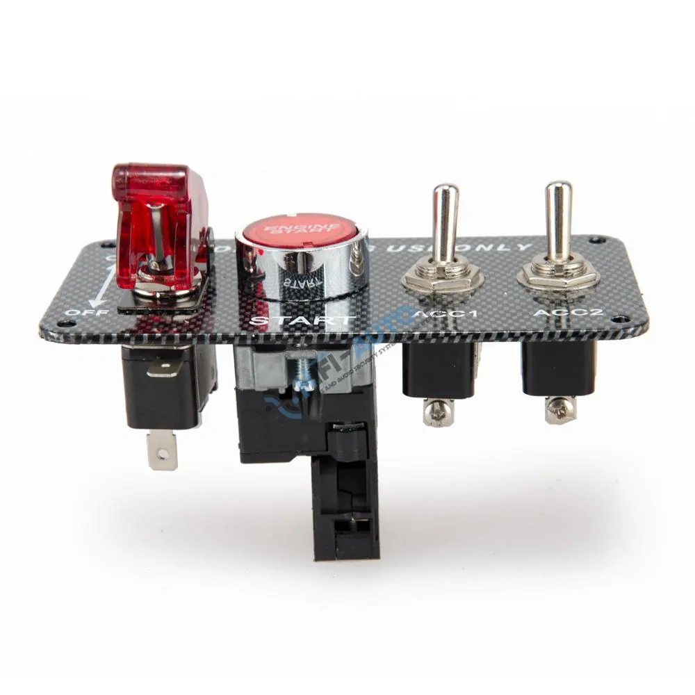 Panel s 3x spínačmi + tlačidlo ŠTART, 12V