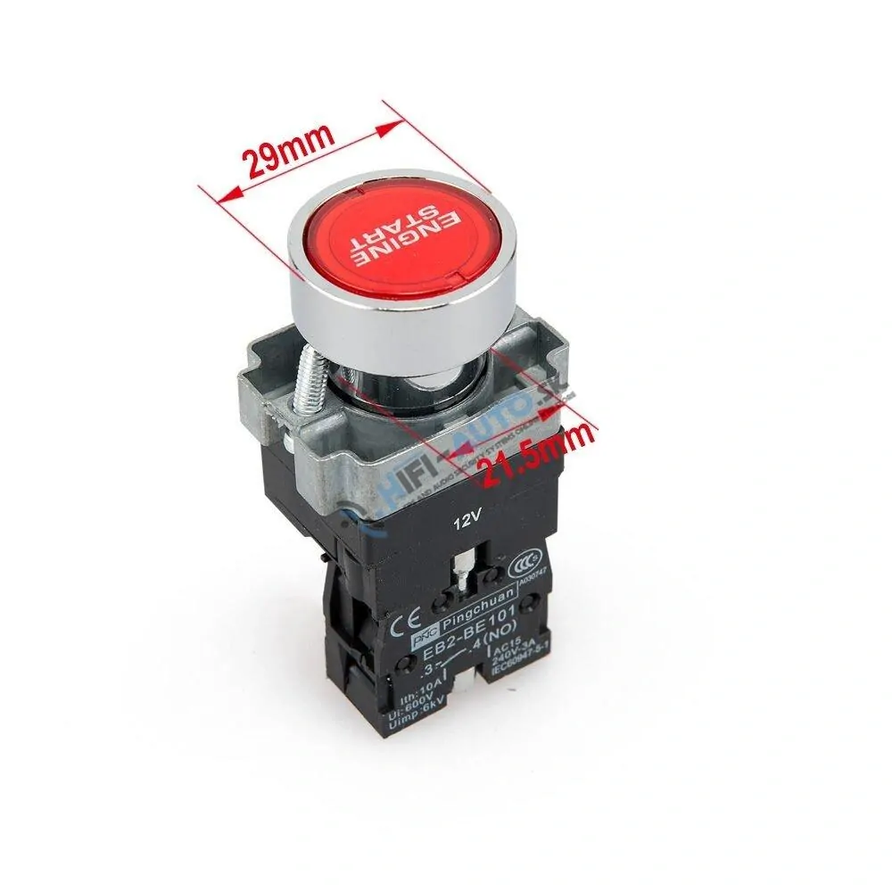 Tlačidlo ŠTART, podsvietené, 12V