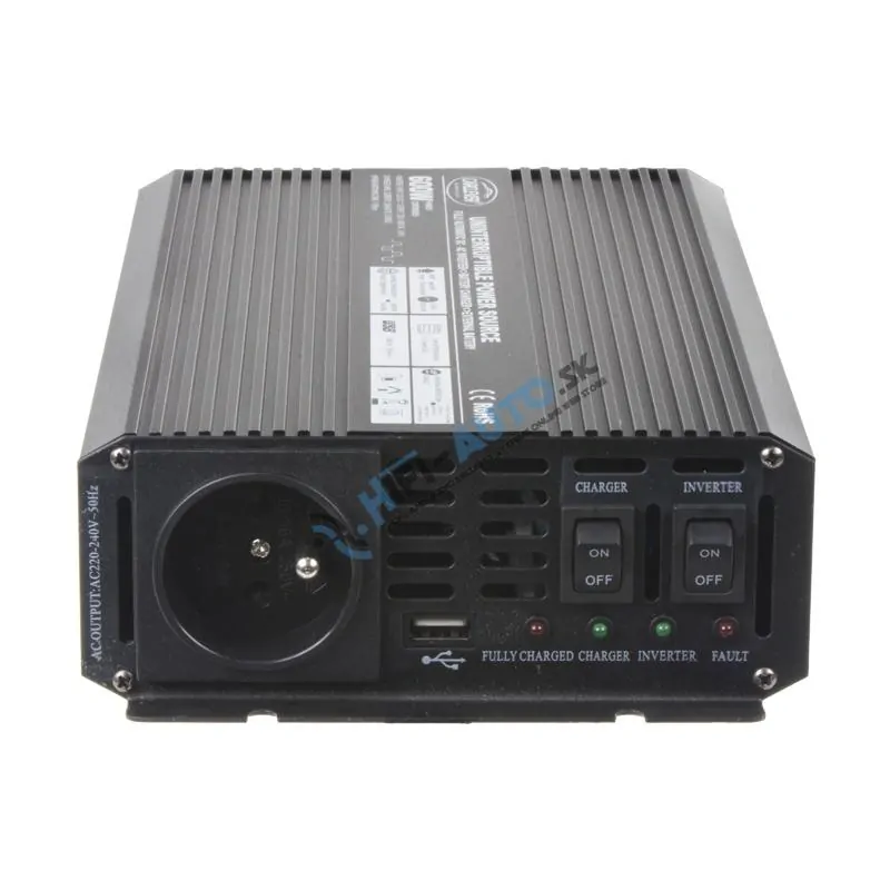 Menič napätia UPS 600W 12/230V + nabíjačka 12V/10A