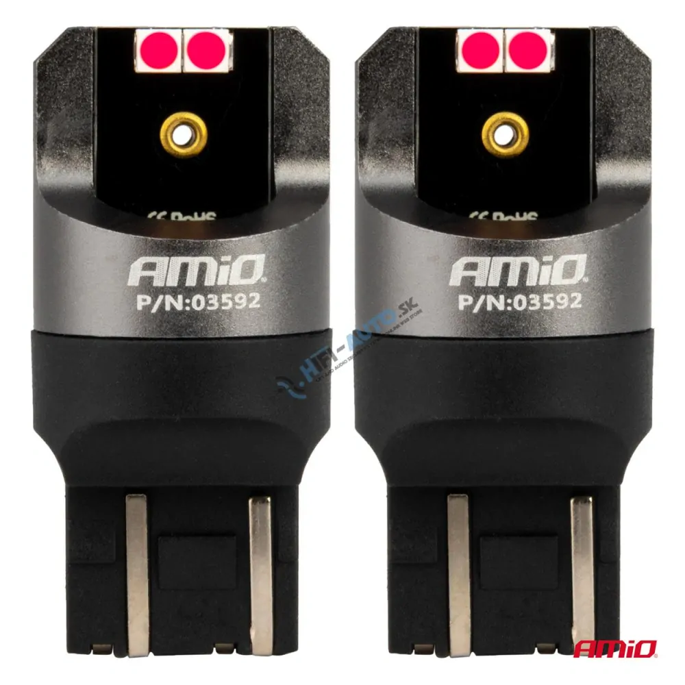 LED žiarovka CANBUS PRO series 7443 W21/5W 4x3030 SMD Red 12/24V