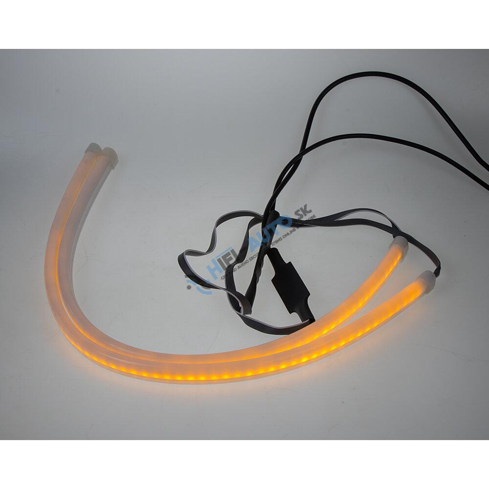 LED pásik, dynamické blinkre oranžová / pozičné svetlá biela, 45 cm