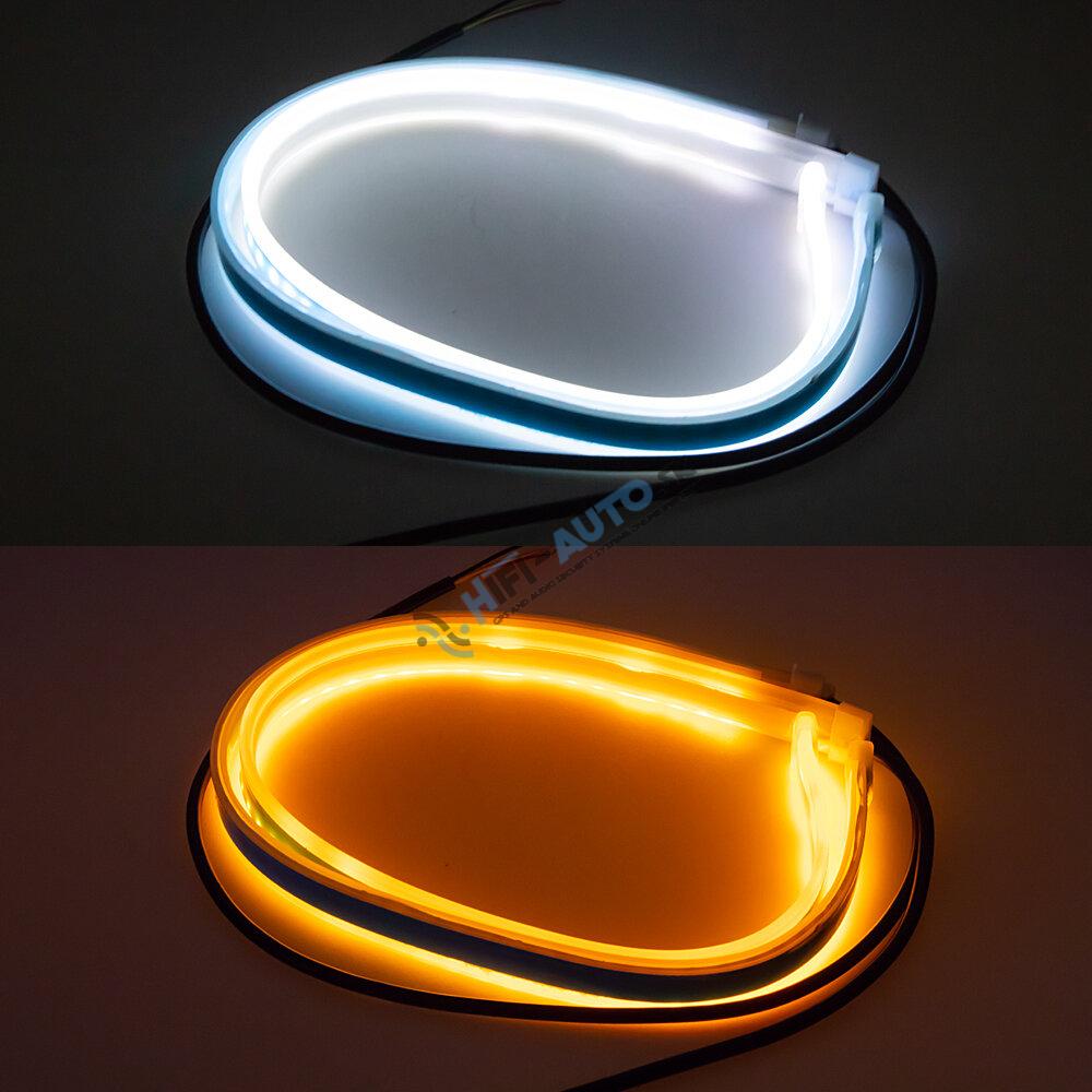 LED pásik, dynamické blinkre oranžová / pozičné svetlá biela, 45 cm