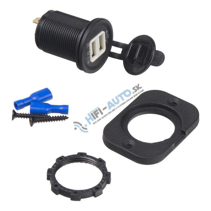 2x USB nabíjačka (zásuvka) vodeodolná do panelu