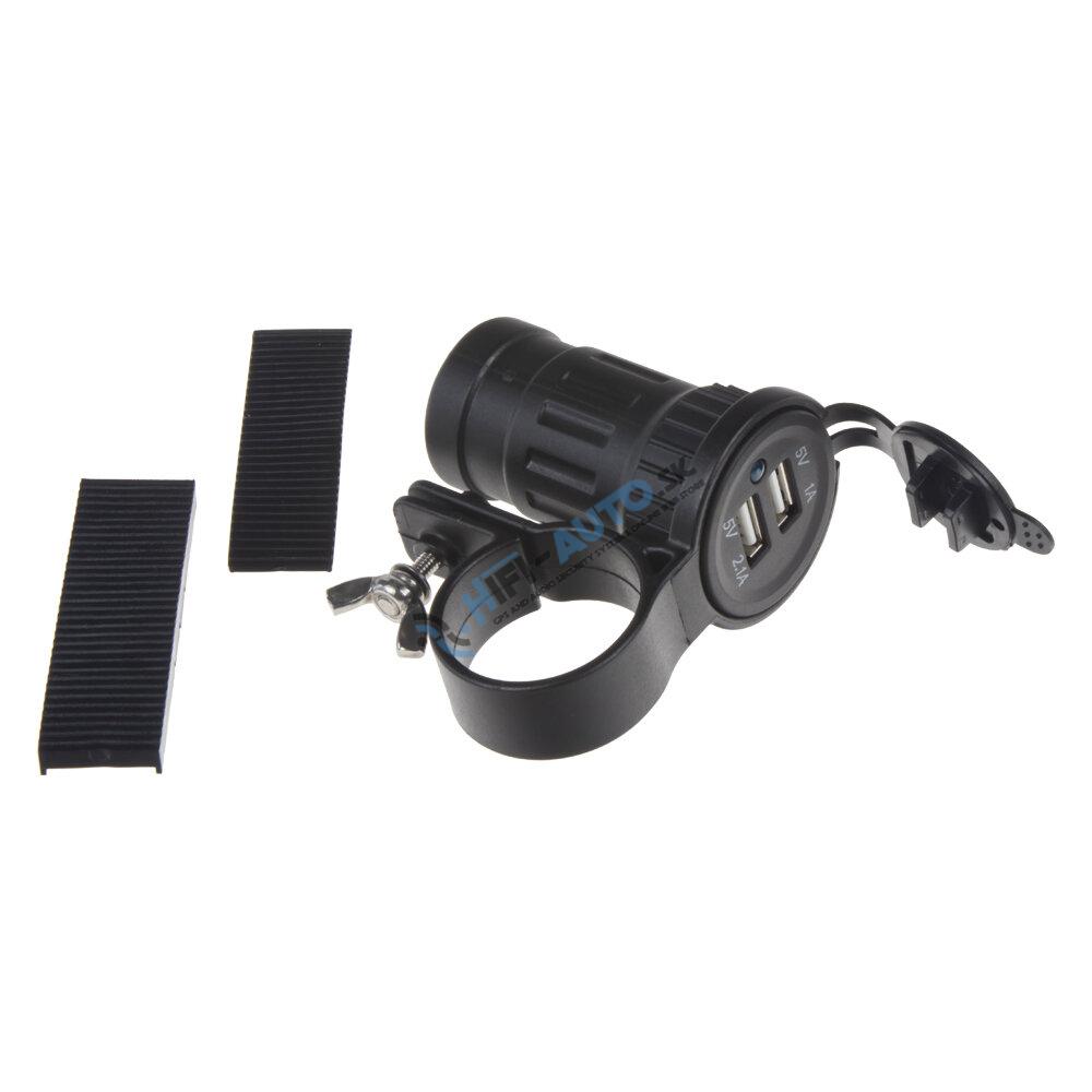 2x USB zásuvka vodeodolná na riadidlá / rúrku