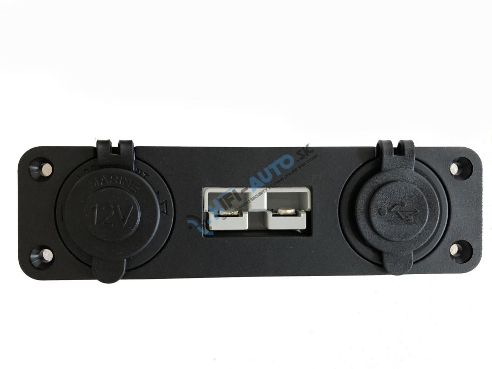 2x USB, CL + Anderson zásuvka 50A do panelu 