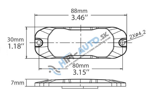 PROFI SLIM výstražné LED svetlo vonkajšie, červené, 12-24V, ECE R10