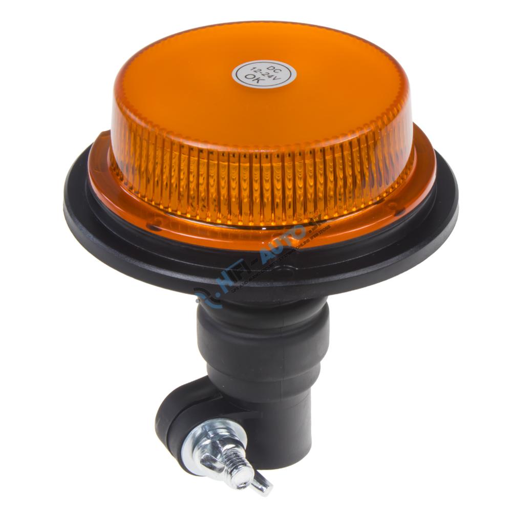 LED maják, 12-24V, 18x1W oranžový, na držiak, ECE R10