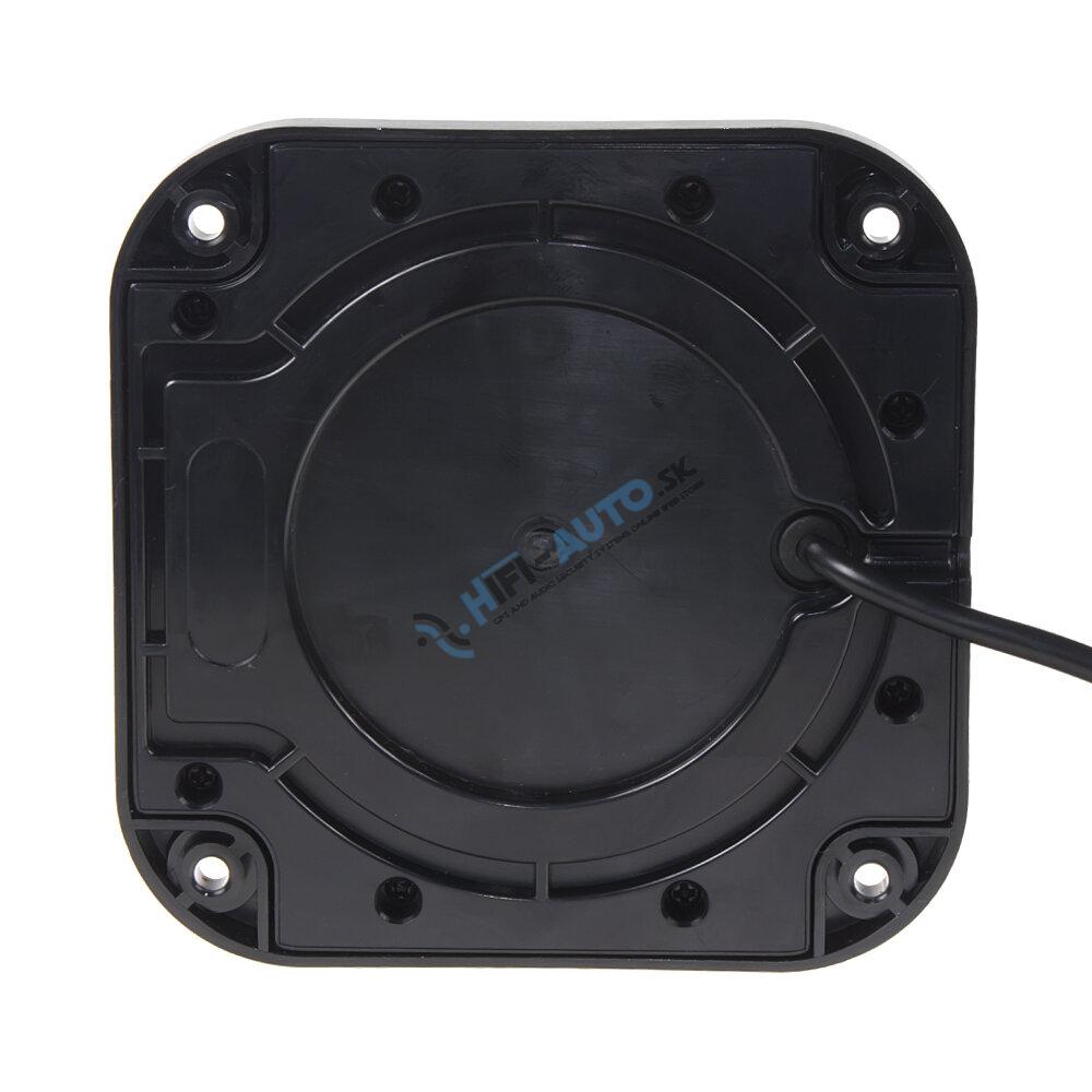 LED maják, 12-24V, 12x3W oranžovej farby s integrovanou zvukovou signalizáciou,