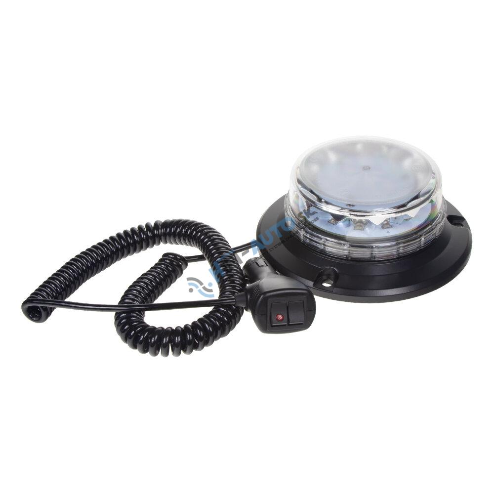 LED maják, 12-24V, 12x3W viacfarebný, magnet 