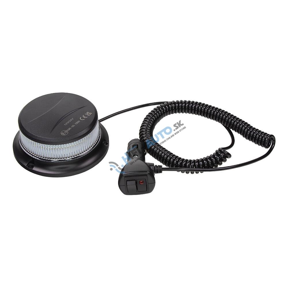 LED maják, 12-24V, 18x1W biely, magnet, ECE R10