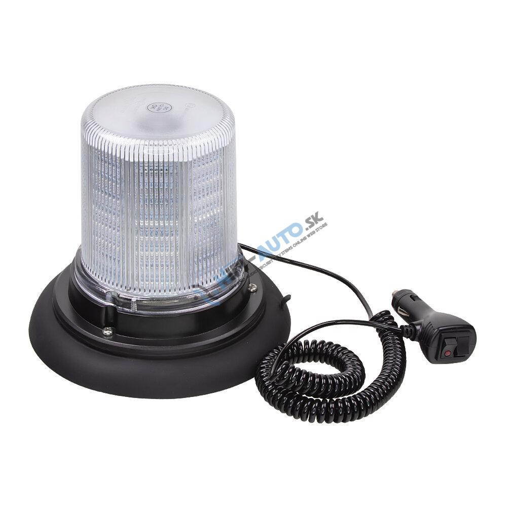 LED maják, 12-24V, 128x1, 5W biely, magnet, ECE R10