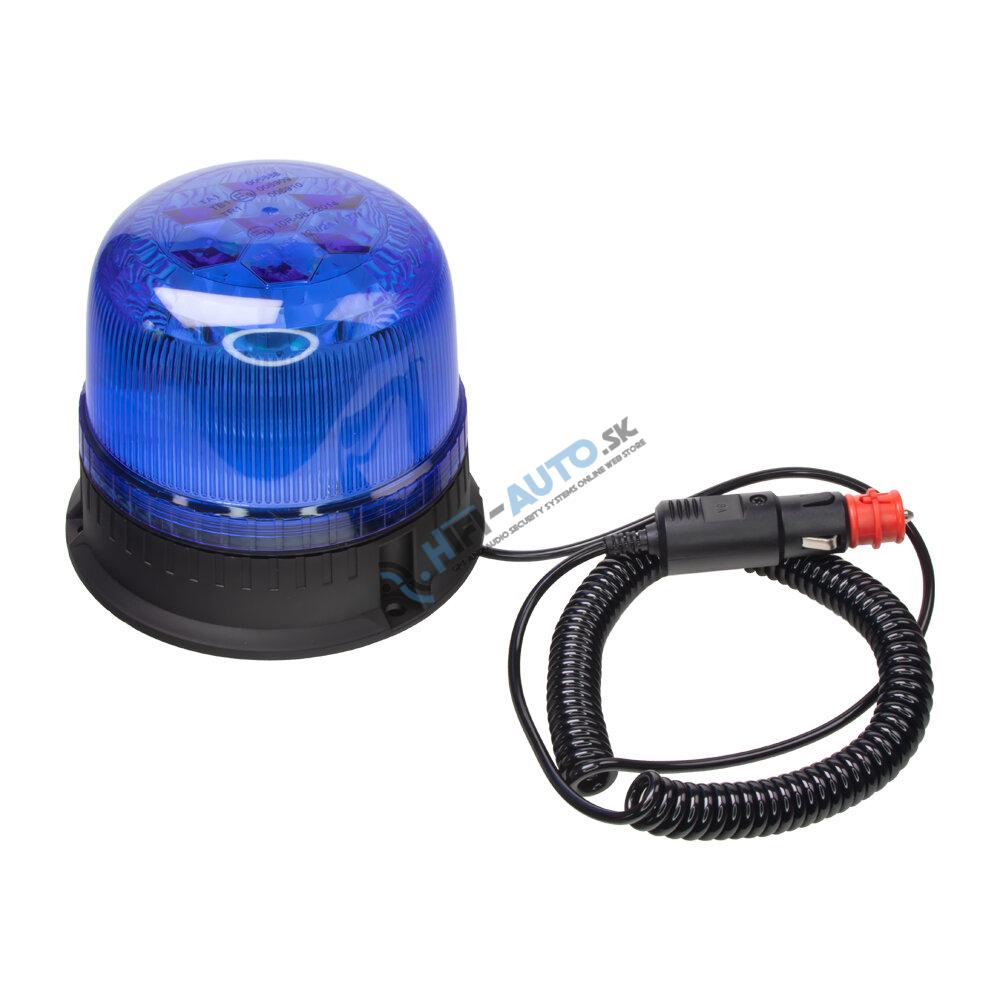 LED maják, 12-24V, 24xLED modrý, magnet, ECE R65