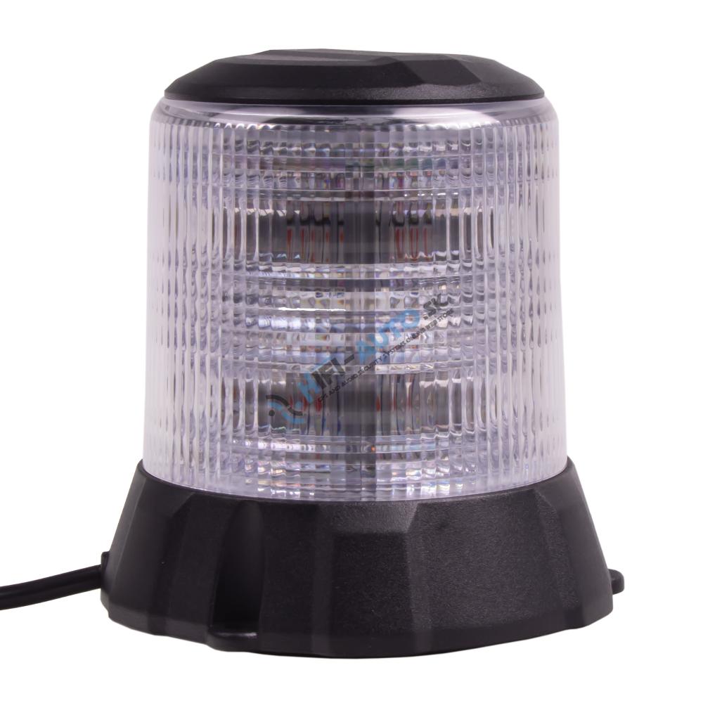 Robustný modro-červený LED maják, čierny hliník, 96W, ECE R10