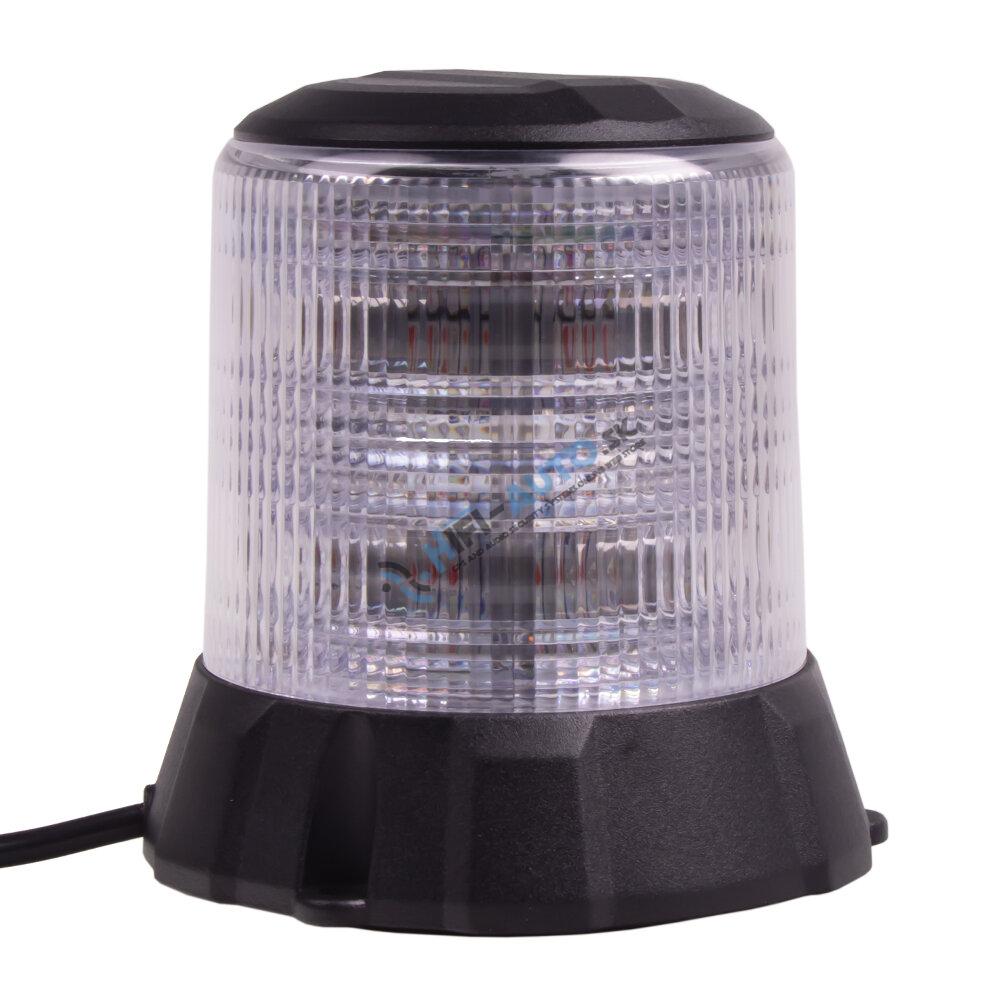 Robustný modro-červený LED maják, čierny hliník, 96W, ECE R10