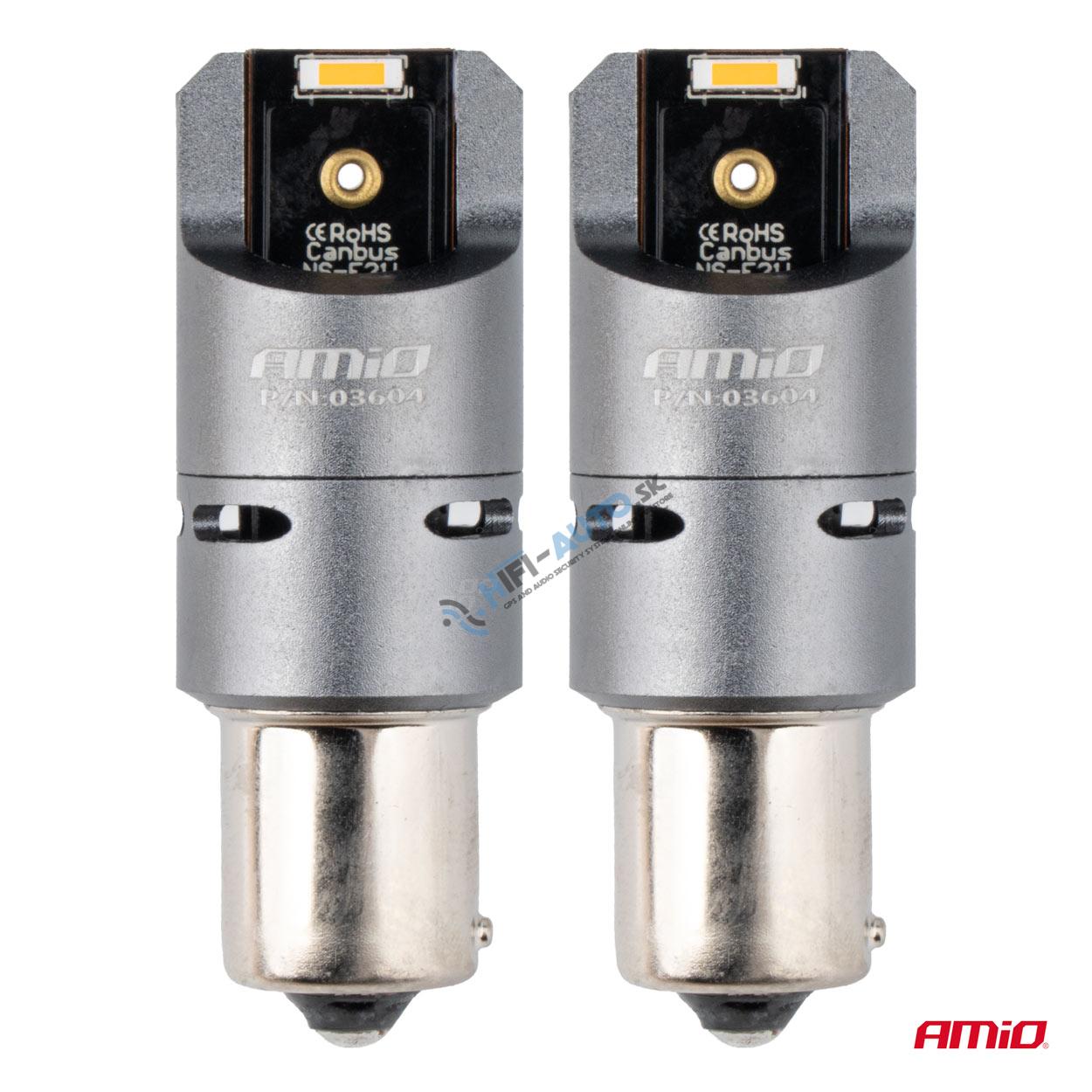 LED žiarovka FULL CANBUS PY21W 2x1860 SMD amber 12V 24V