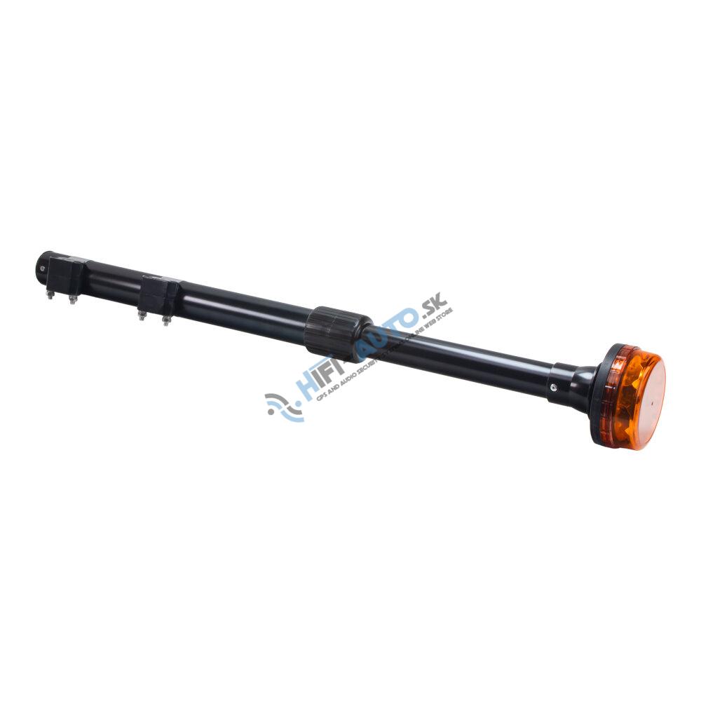 LED maják, 12-24V, 12x3W oranžový s teleskopickou tyčou na motocykel, ECE R65 R10