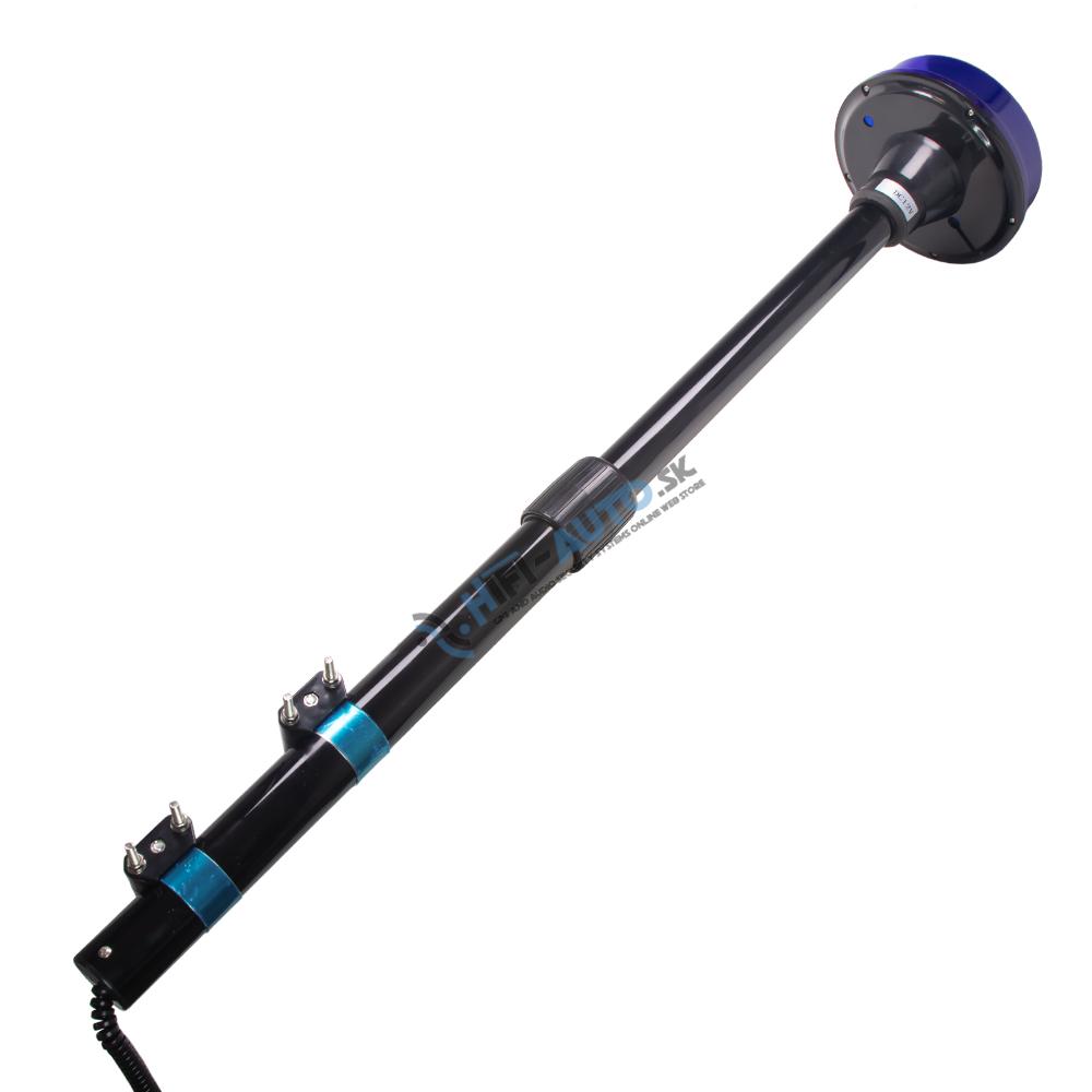 LED maják, 12V, 6 x 1W modrý s teleskopickou tyčou na motocykel