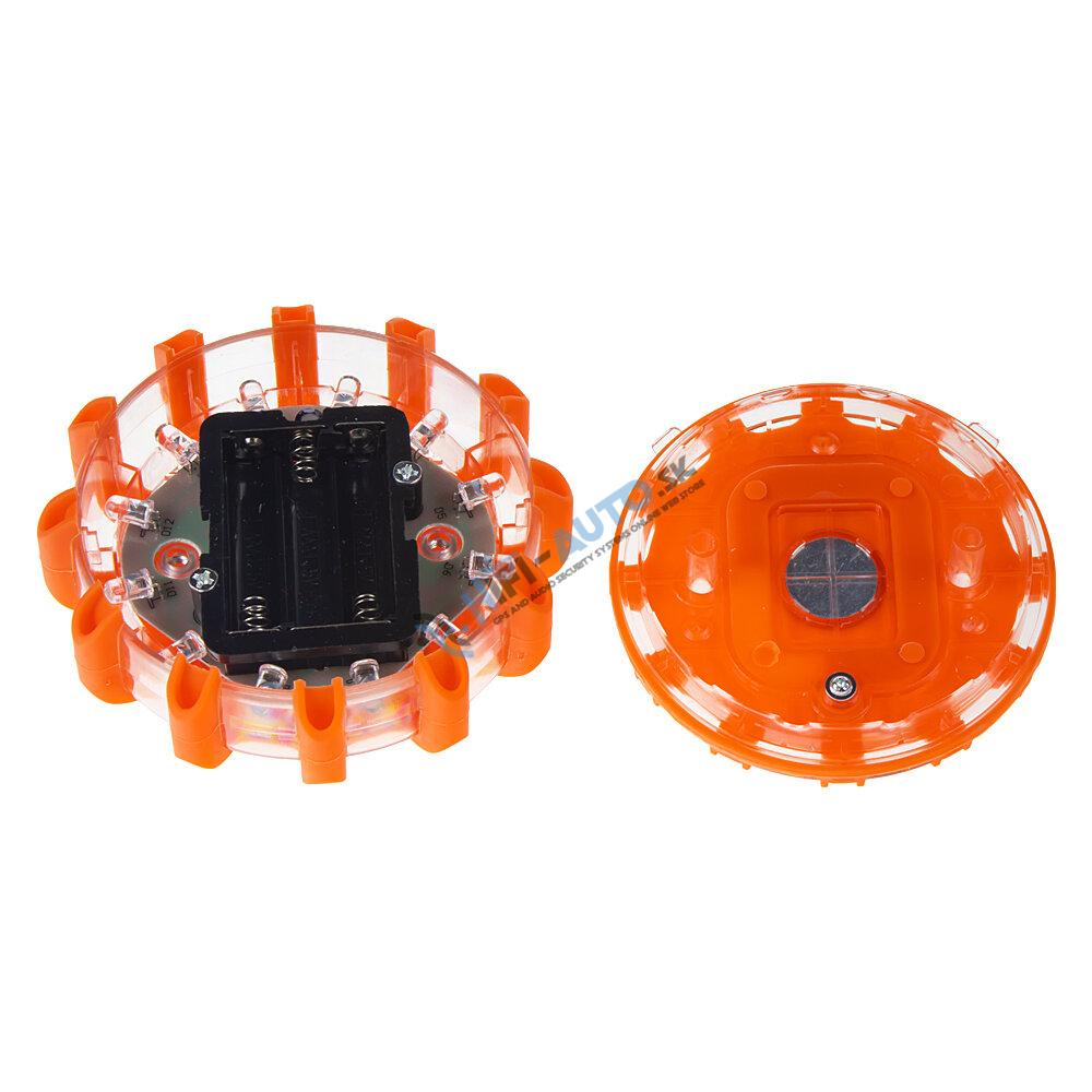 LED výstražné svetlo 12 + 3LED na 3x batériu AAA, červené wl-h01redAAA