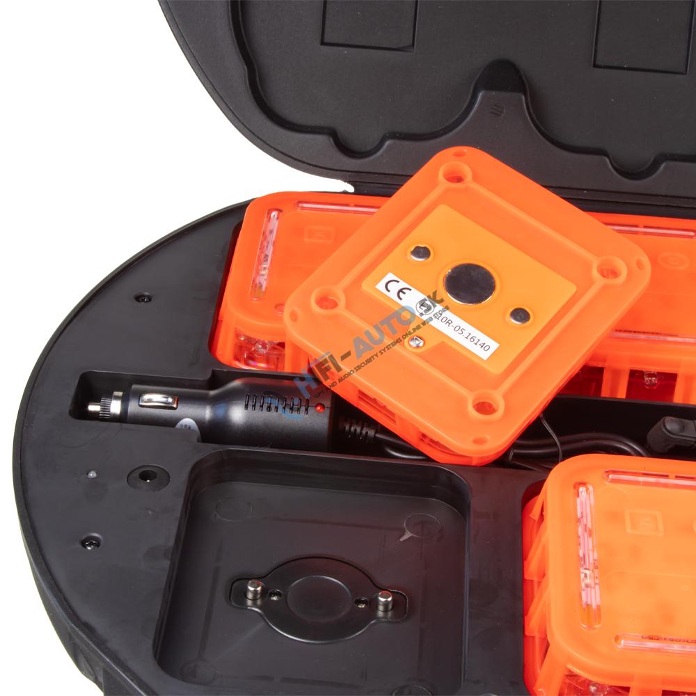 LED výstražné svetlo 16LED, oranžové, set 6ks