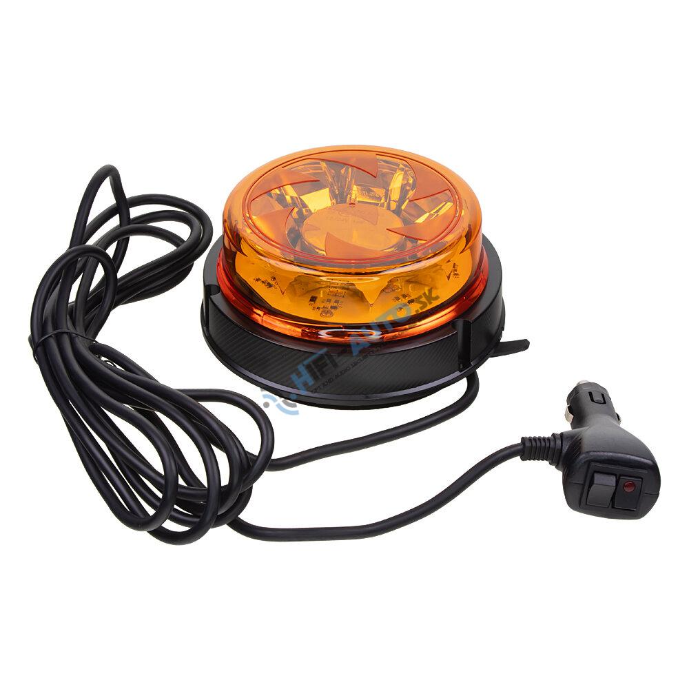 LED maják, 12-24V, 16x1W oranžový, magnet, ECE R65 