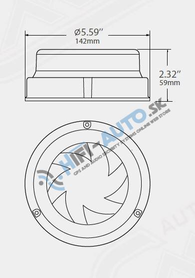 LED maják, 12-24V, 16x1W oranžový, fix, ECE R65 